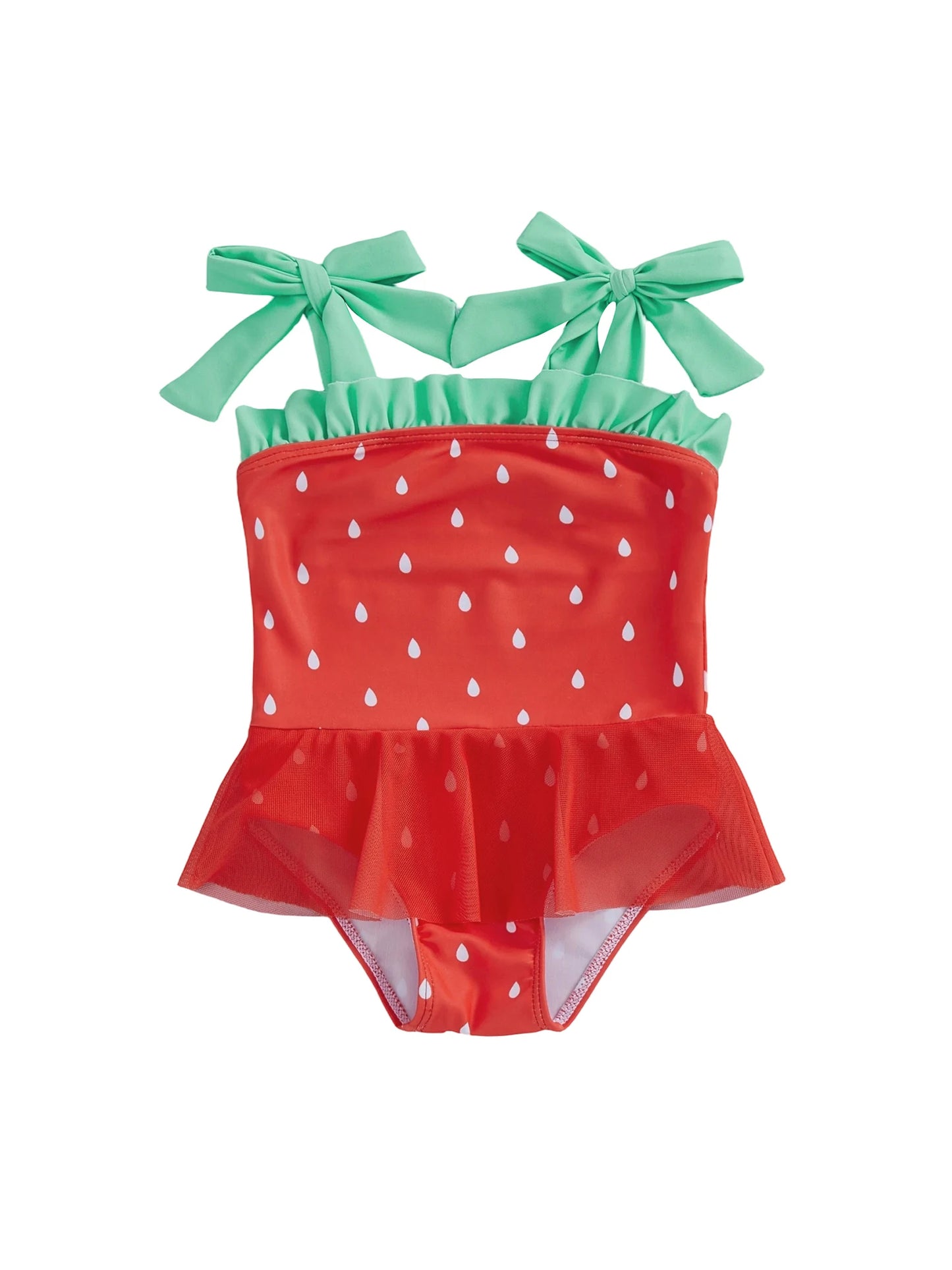 Baby Toddler Girls Swimsuit Watermelon Print Sleeveless Tie Shoulder Bathing Suit Baby Swimwear Romper
