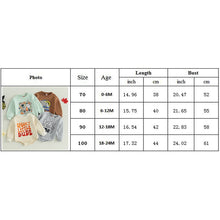 Load image into Gallery viewer, Baby Boy Girl Bodysuit Halloween Long Sleeve Letter &amp; Cartoon Print Jumpsuit Romper
