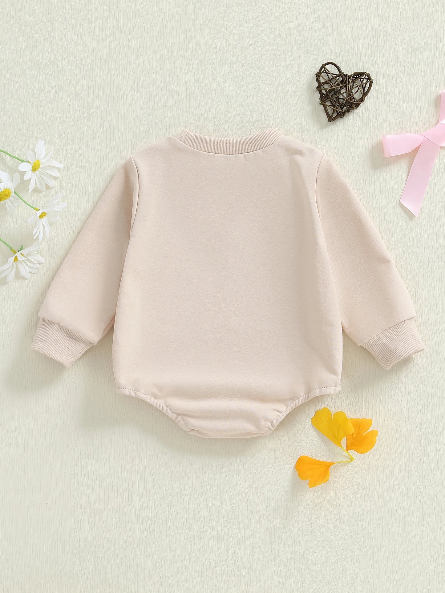 Baby Girls Fall Romper Bow Hockey / Game Day Letter Print Long Sleeve Round Neck Bubble Jumpsuit