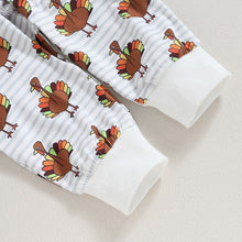 Load image into Gallery viewer, Baby Toddler Boys Girls 2 Pcs Outfits Gobble Letter Print Long Sleeve Top and Turkey Pants Thanksgiving Set
