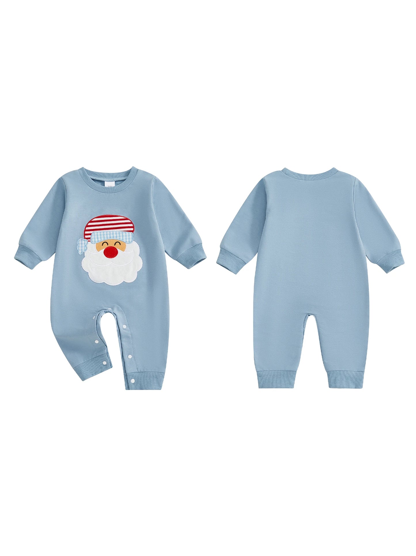 Baby Boy Girl Christmas Romper Santa Claus Crew Neck Long Sleeve Jumpsuit Cute Winter Clothes
