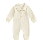 Turn Down Collar Boys Jumpsuit Romper