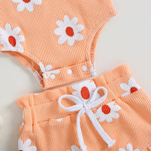 Load image into Gallery viewer, Toddler Baby Girl 2Pcs Bodysuit Floral Print Flutter Sleeve Ruffle Shorts Summer Bodysuit Set
