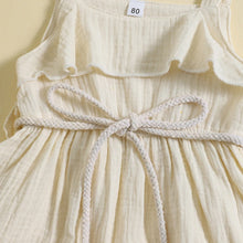 Load image into Gallery viewer, Baby Toddler Girls Summer Dress Casual Sleeveless Tank Square Neck Tie Belt A-Line Dress
