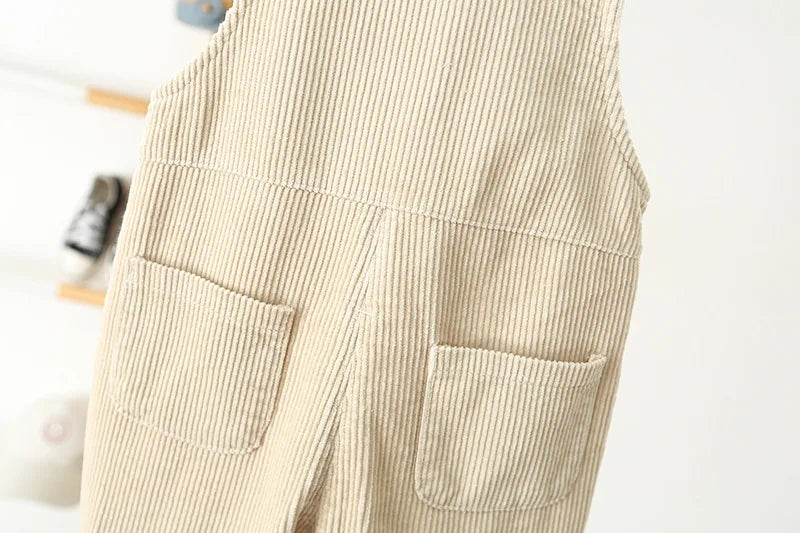 Corduroy Heart Print Jumpsuit Romper