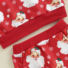 Load image into Gallery viewer, Baby Toddler Girls Boys 2Pcs Christmas Clothes Long Sleeve Santa Claus Print Crewneck Top Pants Set
