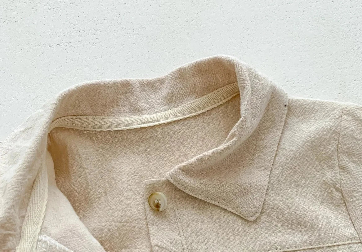 Solid Linen Overalls Jumpsuit Romper