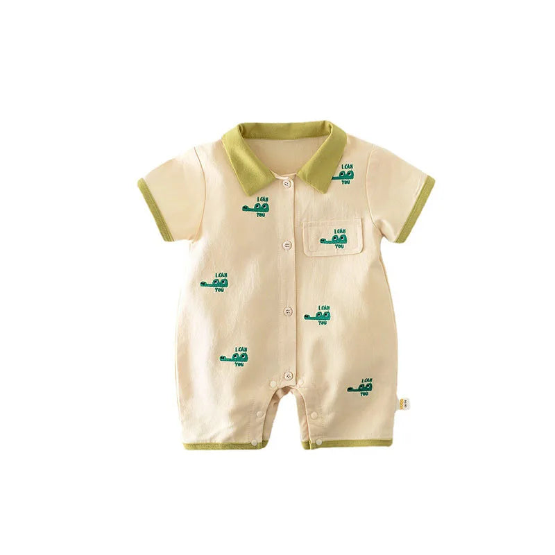 Snap Style Crocodile Jumpsuit Romper