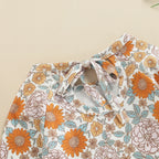 Long Sleeve Printed Ruffle Swimsuit