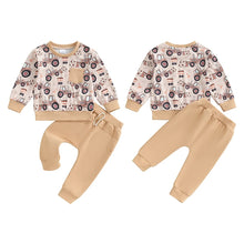 Load image into Gallery viewer, Baby Toddler Boys 2Pcs Outfit Tractor Print Long Sleeve Top and Elastic Pants Set
