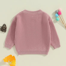 Load image into Gallery viewer, Baby Toddler Kids Girls Big Sister Autumn Winter Knit Sweater Long Sleeve O Neck Letter Embroidery Pullover Knitwear Top
