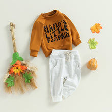 Load image into Gallery viewer, Baby Toddler Boy Girl 2Pcs Halloween Outfits Mamas Little Pumpkin Long Sleeve Yop Pants Set
