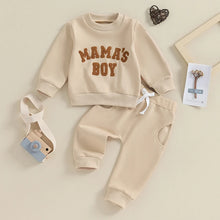 Load image into Gallery viewer, Toddler Baby Boy 2Pcs Fall Winter Outfits Long Sleeve Letter Mama&#39;s Boy Crewneck Top Jogger Pants Set
