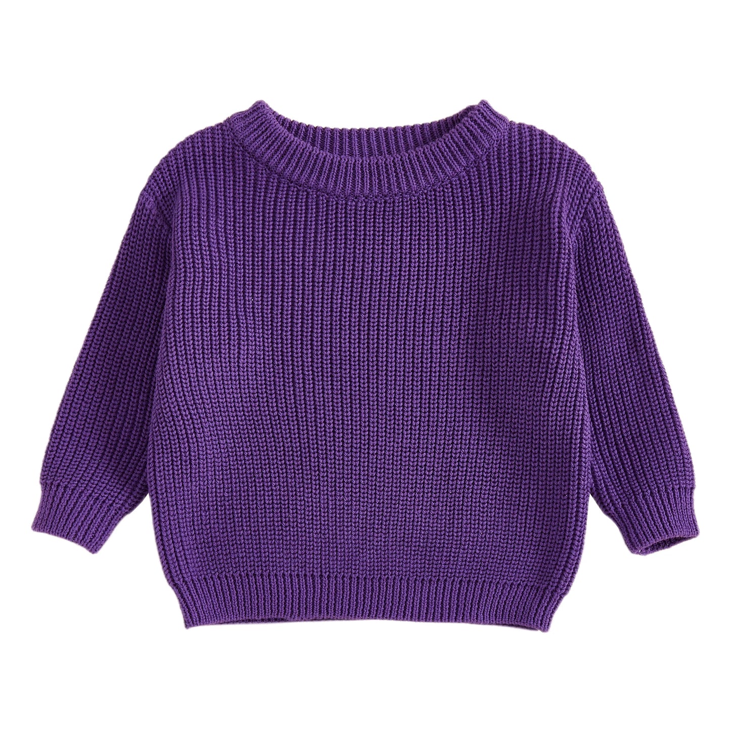 Baby Toddler Kids Girl Boy Knitted Long Sleeve Sweater Solid Loose Pullover Casual Tops Children Knitwear Clothes