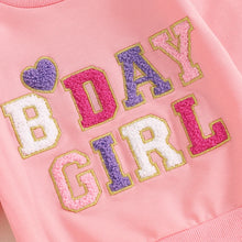 Load image into Gallery viewer, Baby Toddler Kids Girls 2Pcs Birthday Girl Outfit Long Sleeve Letter Embroidery Pullover + Pants Set
