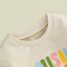 Load image into Gallery viewer, Baby Boys Girls Rompers Colorful Fuzzy Letter Embroidery Cousin Crew Matching Long Sleeve Jumpsuit
