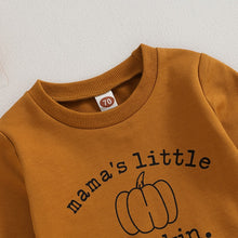 Load image into Gallery viewer, Toddler Baby Boy Girl 2Pcs Halloween Clothes Set Mama&#39;s Little Pumpkin Long Sleeve Crewneck Tops Pants
