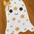 Newborn Baby Girls Halloween Sweatshirt Romper Casual Ghost Print Long Sleeve Jumpsuits Infant Fashion Clothes