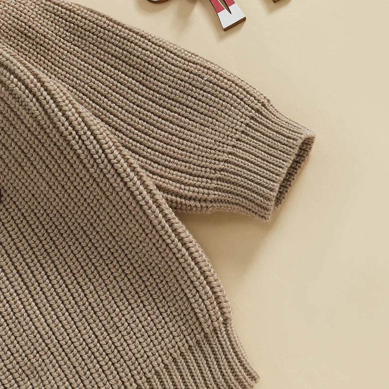 Baby Toddler Girls Boys Christmas Knit Sweater Long Sleeve O Neck Reindeer/Snowman/Joy Santa Hat Embroidery Pullover Knitwear Top