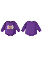 Baby Girls Boys Bubble Romper Halloween Clothes Spider Web Pumpkin Embroidery Letters Boo Long Sleeve Bodysuit Jumpsuit