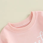 Baby Girls Boys Valentine's Day Long Sleeve Sweet Heart Letters Bubble Romper