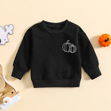 Load image into Gallery viewer, Baby Toddler Boys Girls Halloween Black Long Sleeve Pumpkin Meet Me at the Pumpkin Patch Print Pullover Crew Neck Tops
