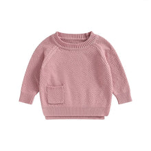 Load image into Gallery viewer, Baby Boy Girl Knitted Sweater Warm Long Sleeve Pullover with Pocket Autumn Knitwear
