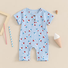 Load image into Gallery viewer, Baby Girls Boys 4th of July Romper Ice Cream Popsicle Print Short Sleeve Summer Jumpsuit Romper
