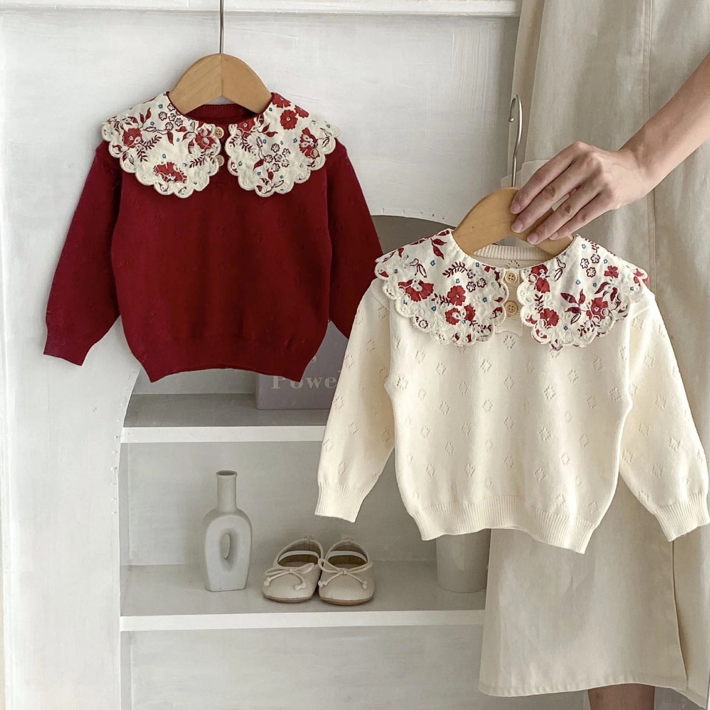 Baby Toddler Girl Autumn Winter Clothes Infant Flower Sweater Long Sleeve Knit Pullover Top Knitwear Floral Top