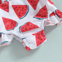 Load image into Gallery viewer, Toddler Baby Girl Summer Swimsuit Cute Sleeveless Watermelon Print Ruffle Bathing Suit
