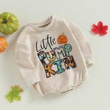 Load image into Gallery viewer, Baby Toddler Boy Girl Pumpkin Letter Print Romper Long Sleeve Jumpsuit Halloween
