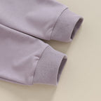 Toddler Baby Boy Girl 2Pcs Set Crewneck Solid Color Long Sleeve Top with Pocket Jogger Pants Outfit