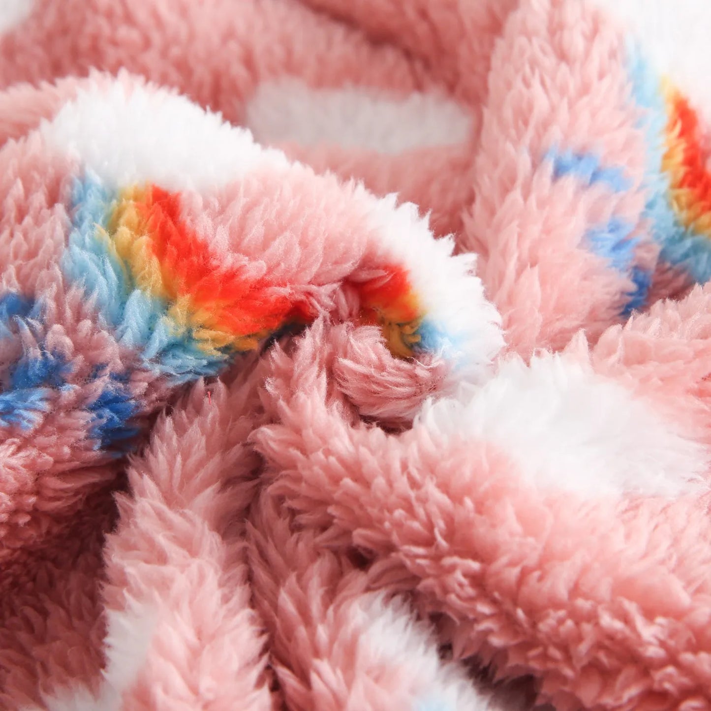 Baby Toddler Girl 2Pcs Winter Clothes Jogger Set Rainbow Print Fleece Pullover Top Pant Suit Clothes Thick Warm Outfit