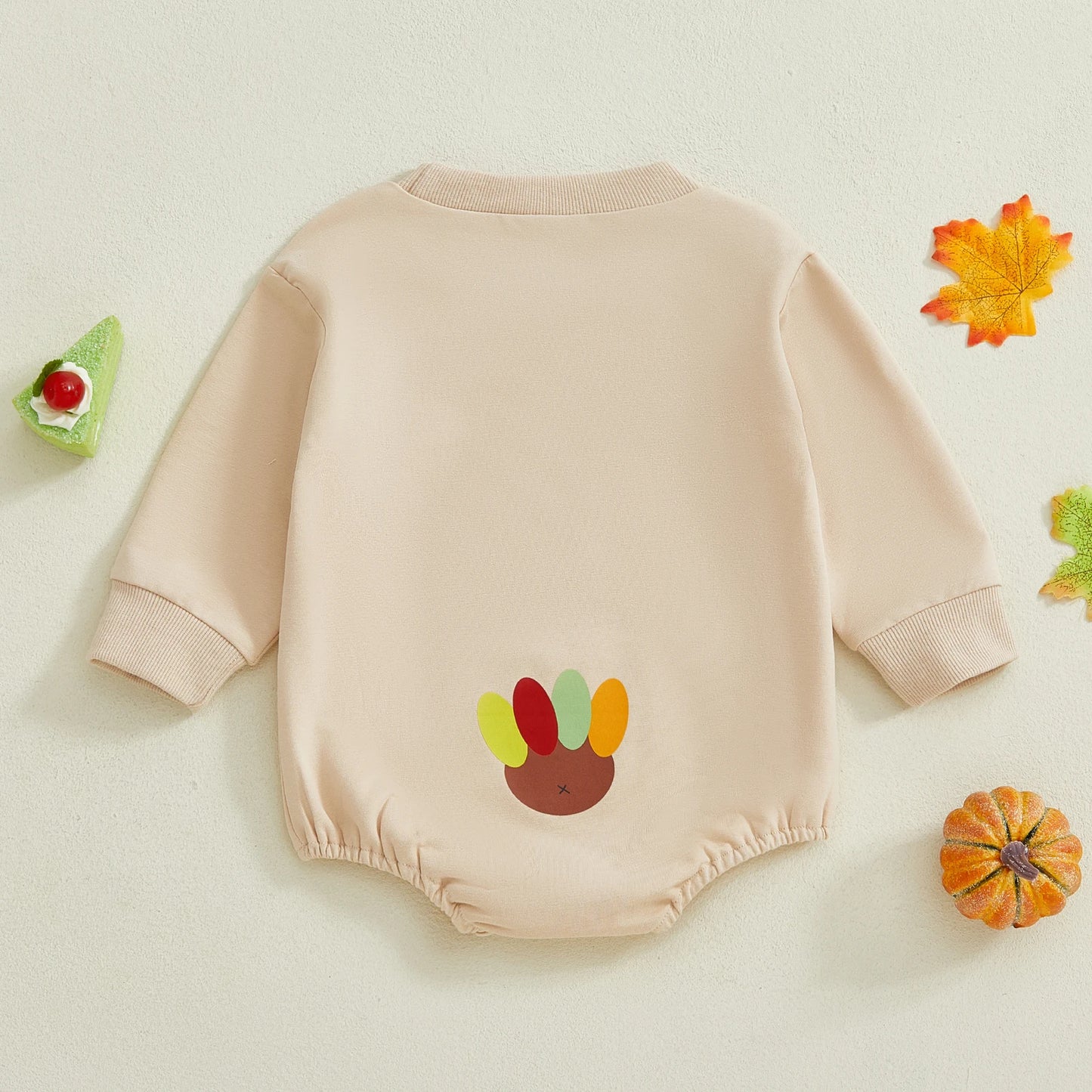 Baby Girl Boy Little Turkey Thanksgiving Day Romper Long Sleeve O Neck Turkey Letter Print Jumpsuit
