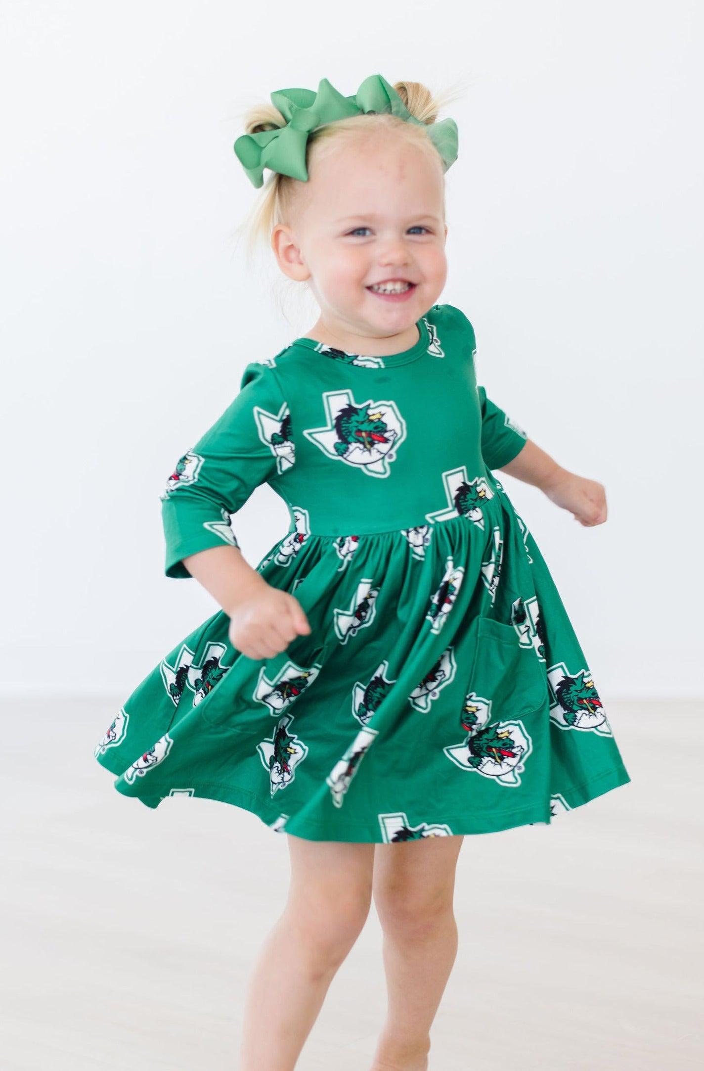 Southlake Carroll Dragons 3/4 Sleeve Pocket Twirl Dress
