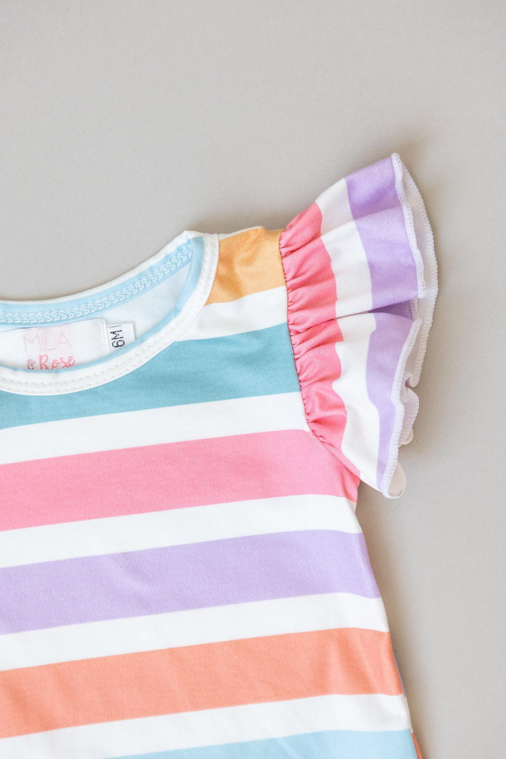Spring Stripes S/S Flutter Bodysuit Romper