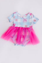 Take Me Out to the Bow Game Tutu Bodysuit Romper