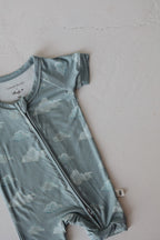 Bamboo Zip Shortie Zipper Romper | Duke