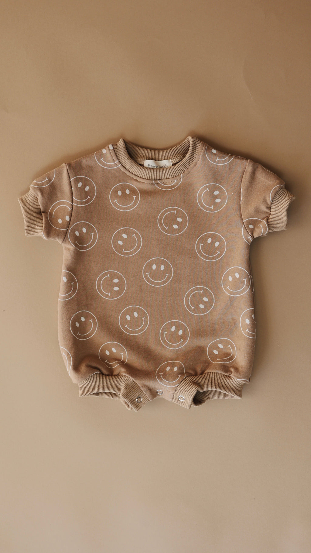Short Sleeve Romper | Just Smile Tan