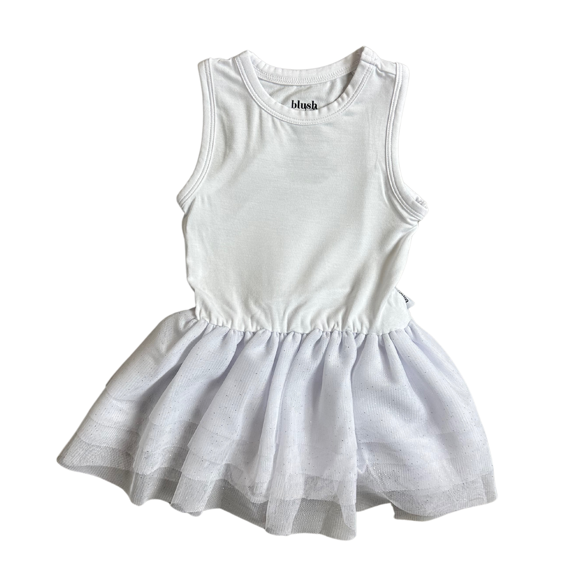 Solid White - Tutu Bodysuit Romper Dress