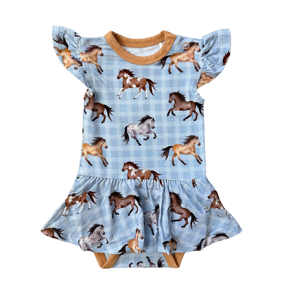 Neigh-ty Night - Horse Farm Bodysuit Romper Dress