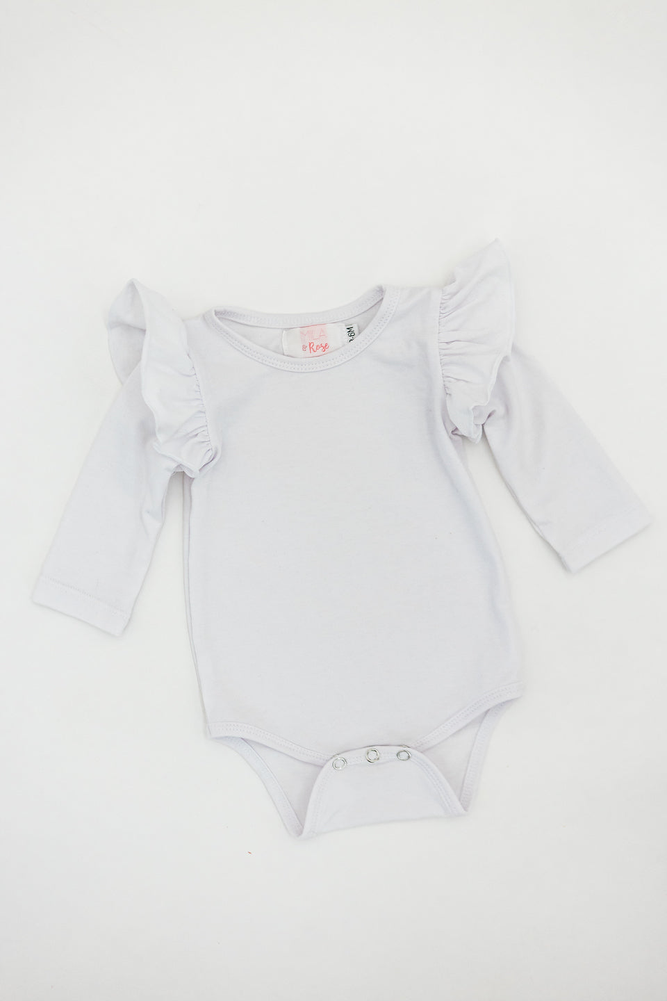 White L/S Flutter Bodysuit Romper