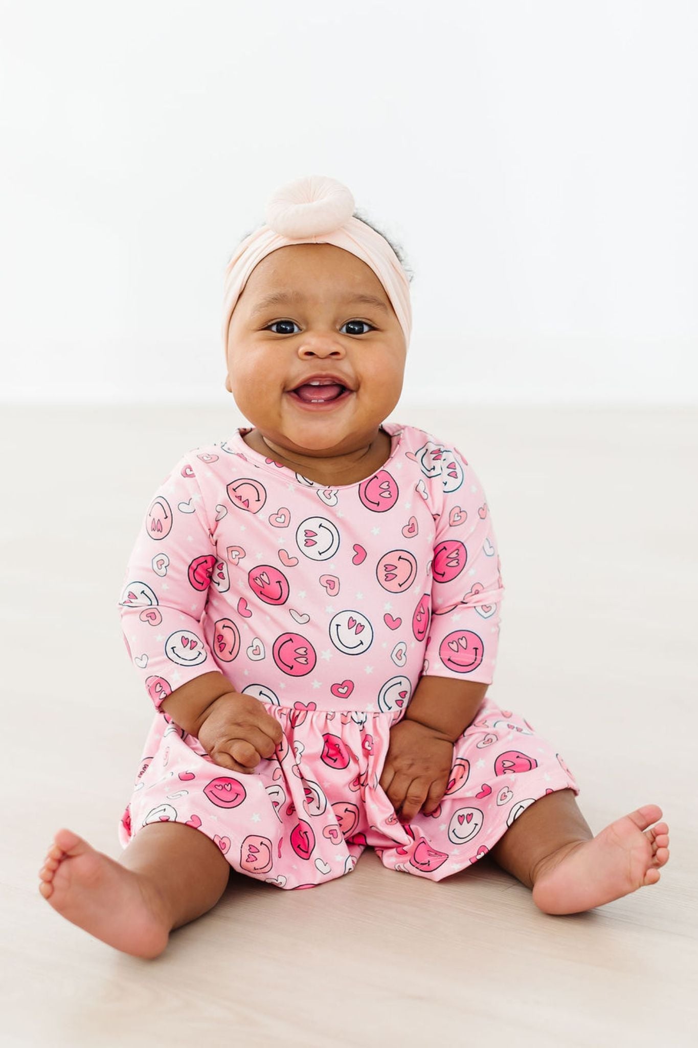 You Make Me Happy 3/4 Sleeve Twirl Bodysuit Romper