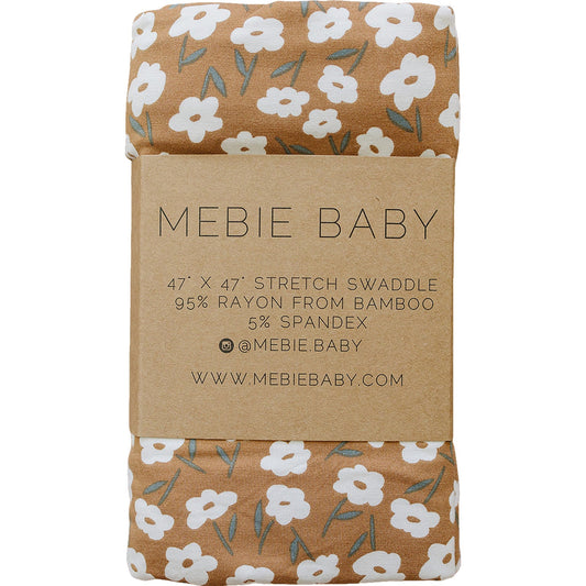 Mustard Floral Bamboo Stretch Swaddle