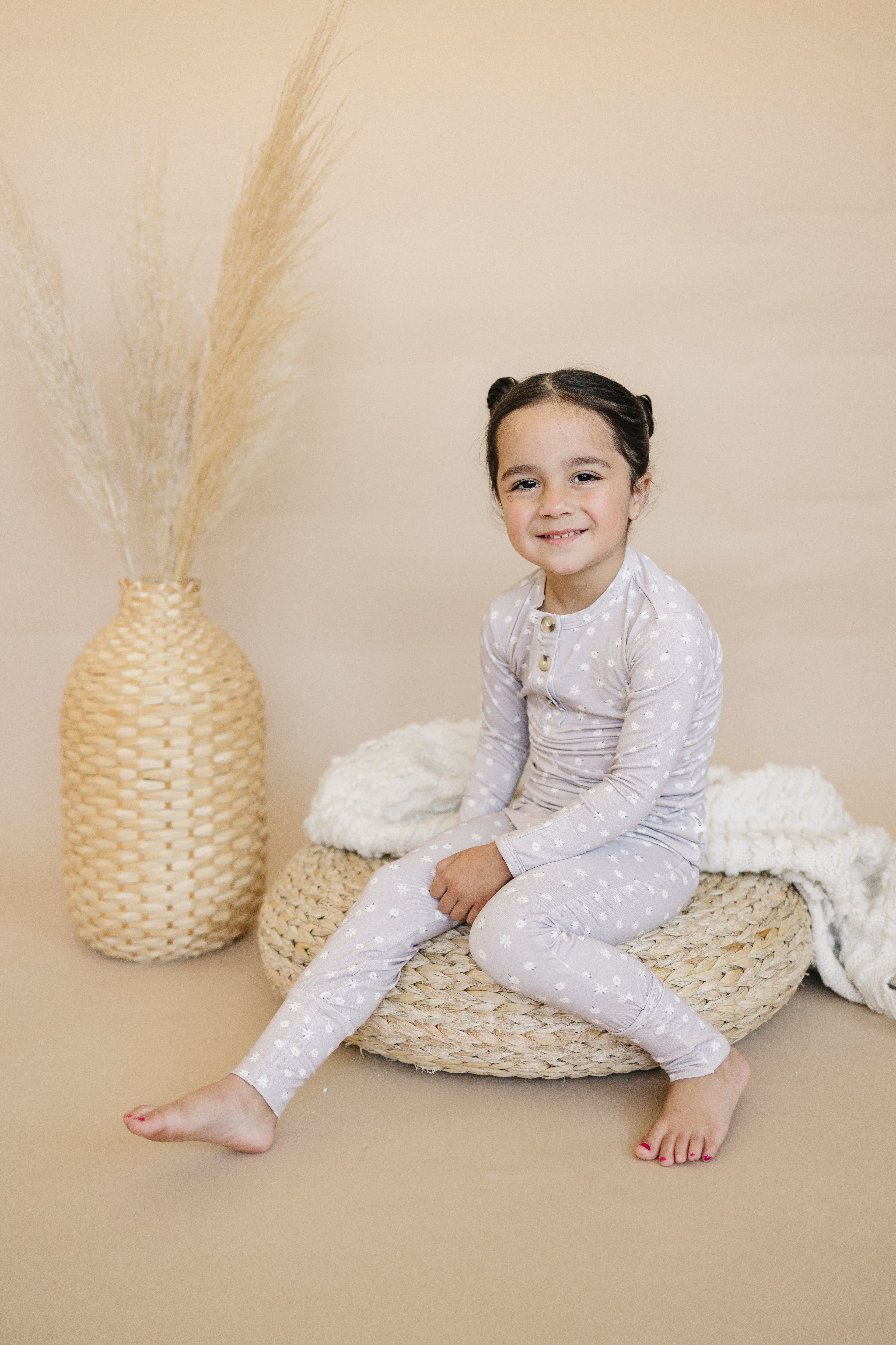 Oopsie Daisy Floral 2pc Henley Bamboo Pajamas Set