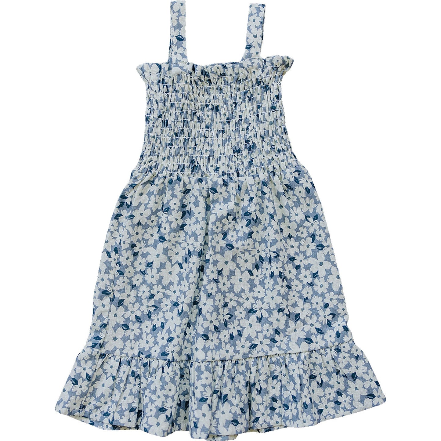 Blue Floral Linen Tank Dress