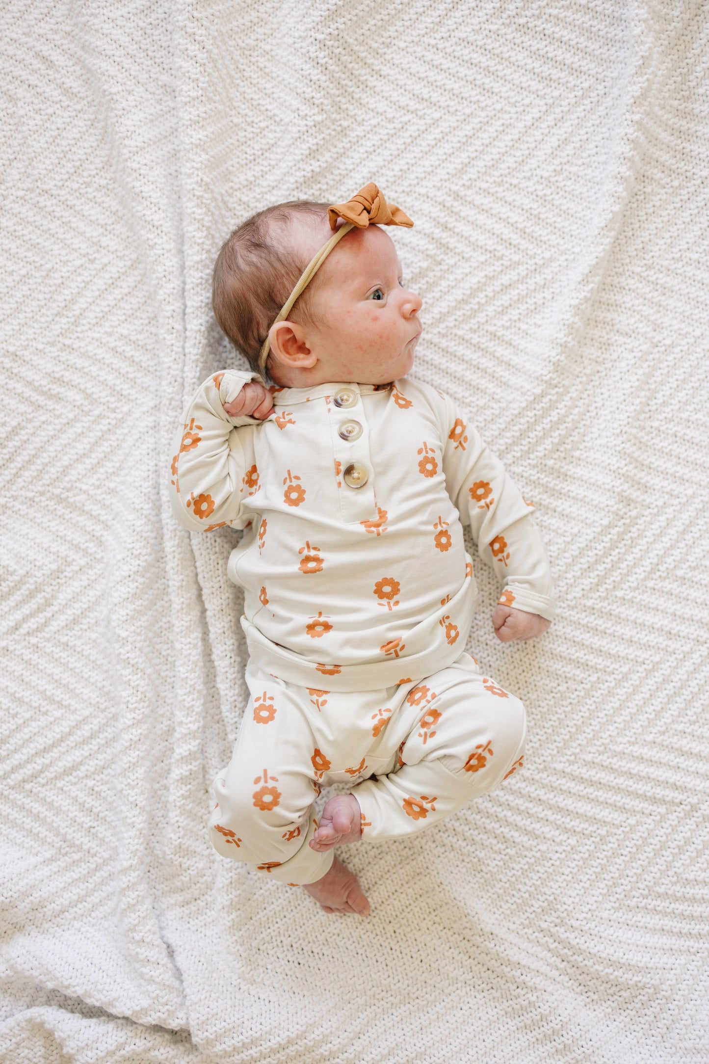 Pumpkin Posie 2pc Floral Bamboo Pajamas for Kids - Sizes Newborn & Up!
