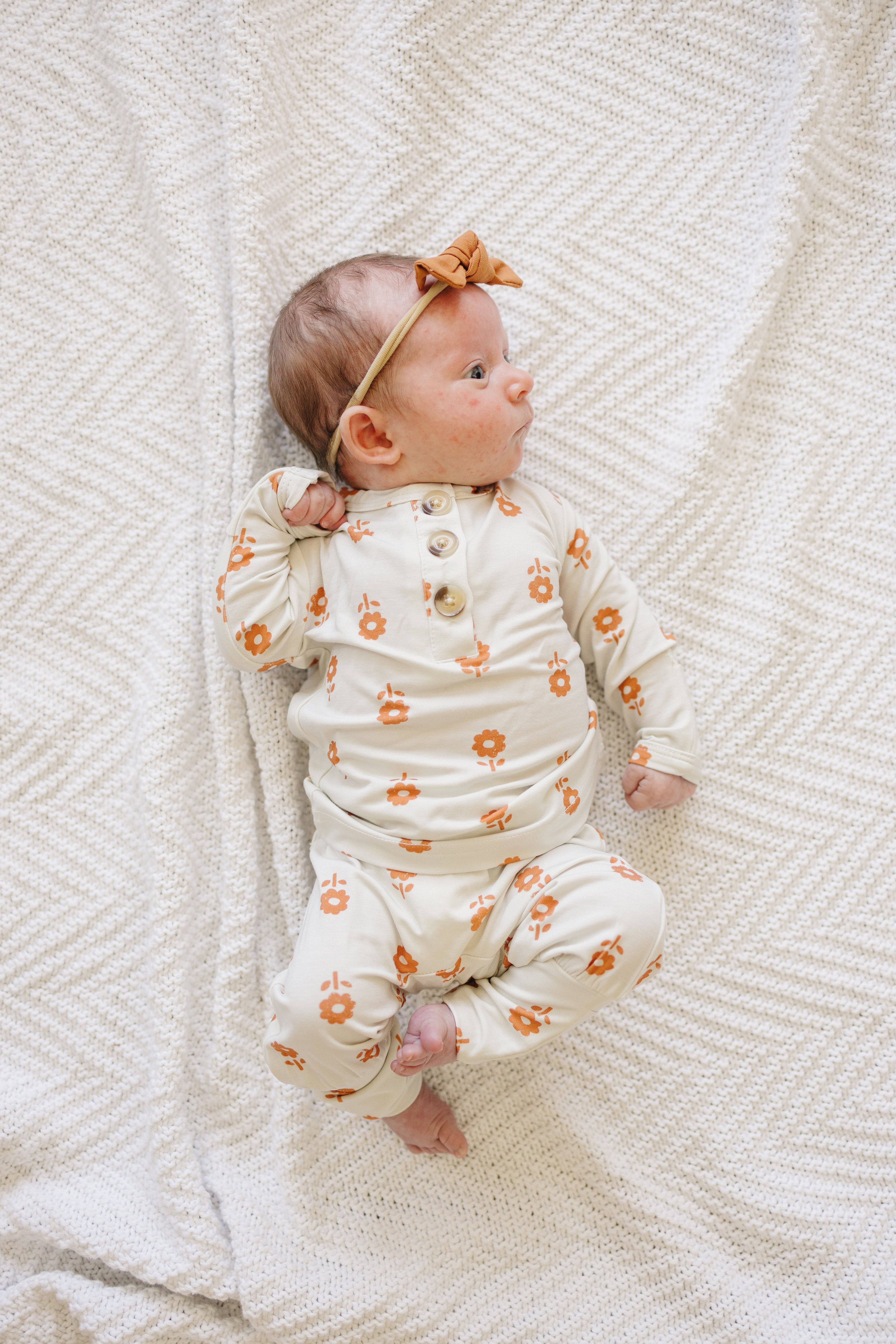 Pumpkin Posie 2pc Floral Bamboo Pajamas for Kids - Sizes Newborn & Up!