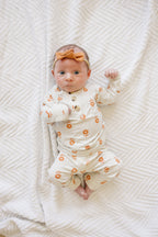 Pumpkin Posie 2pc Floral Bamboo Pajamas for Kids - Sizes Newborn & Up!