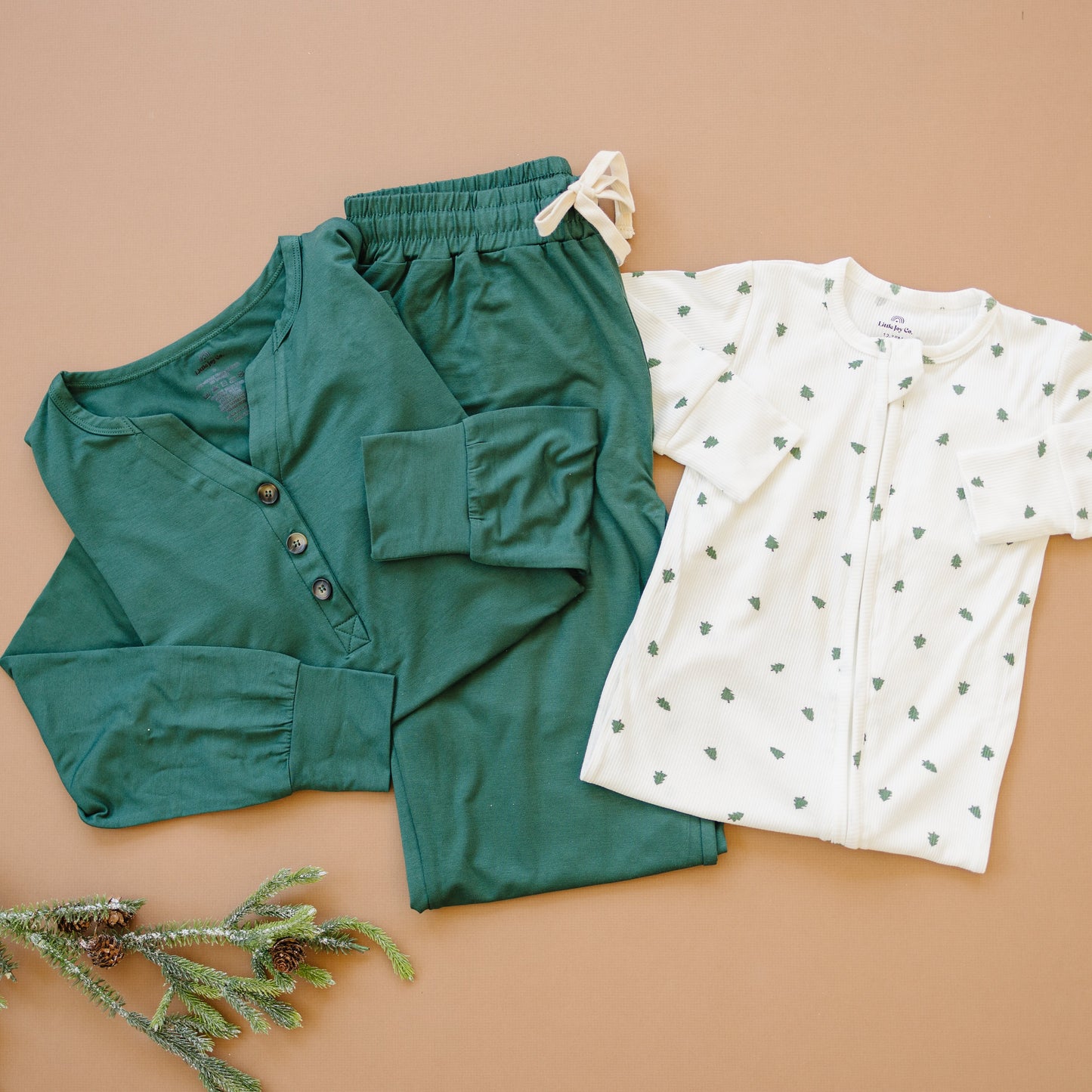 Tiny Trees Ribbed Bamboo Zippy Pajamas Romper